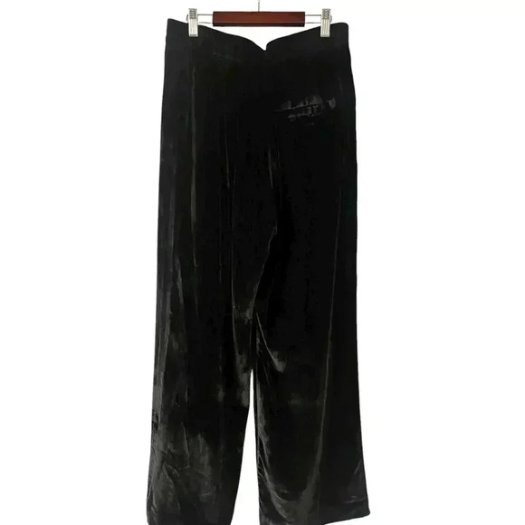 COS Women’s Silk Blend Velvet Pants Size 8 Wide Leg Elastic Band Pockets - Picture 6 of 9